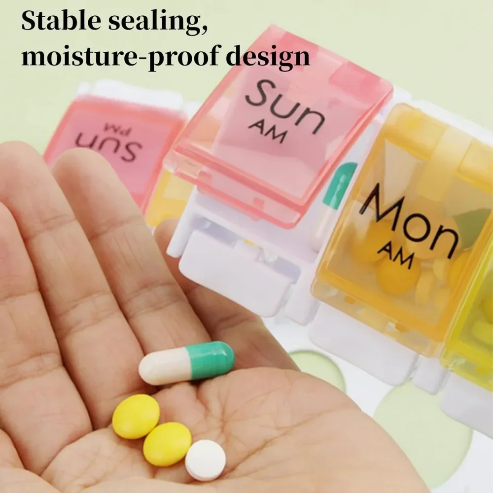 Medical Pill Box 7 Slots Weekly 7 Days Medicine Weekly Pill Case Storage Box Travel Home Medicine Box Accessories