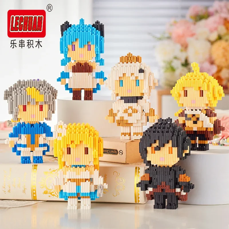 Linkgo Genshin Impact Micro Building Blocks Zhongli Paimon Cartoon 3D Game Model Assembled Mini Brick Figure Toys For Kids Gift