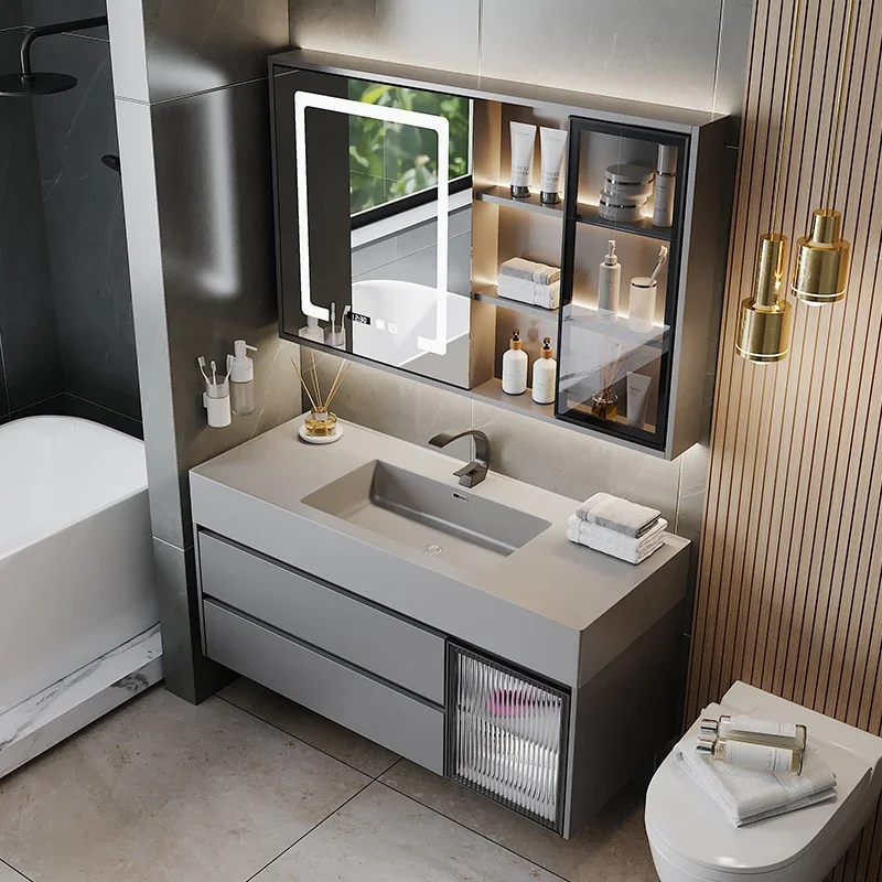 

Bathroom cabinet combination nano rock integrated basin modern simple smart wash basin washbasin toilet washbasin
