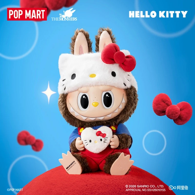 

Оригинальная коллекционная фигурка Labubu из серии POPMART THE MONSTERS × HELLO KITTY, аниме-фигурка Labubu, модель Hello Kitty, украшение, подарок