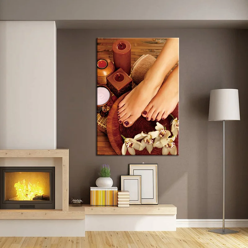 Foot Spa Yoga Salon Nail Body Massage Poster Canvas Wall Art Picture HD Print for Modern Beauty Shop Home Decor Painting Cuadros