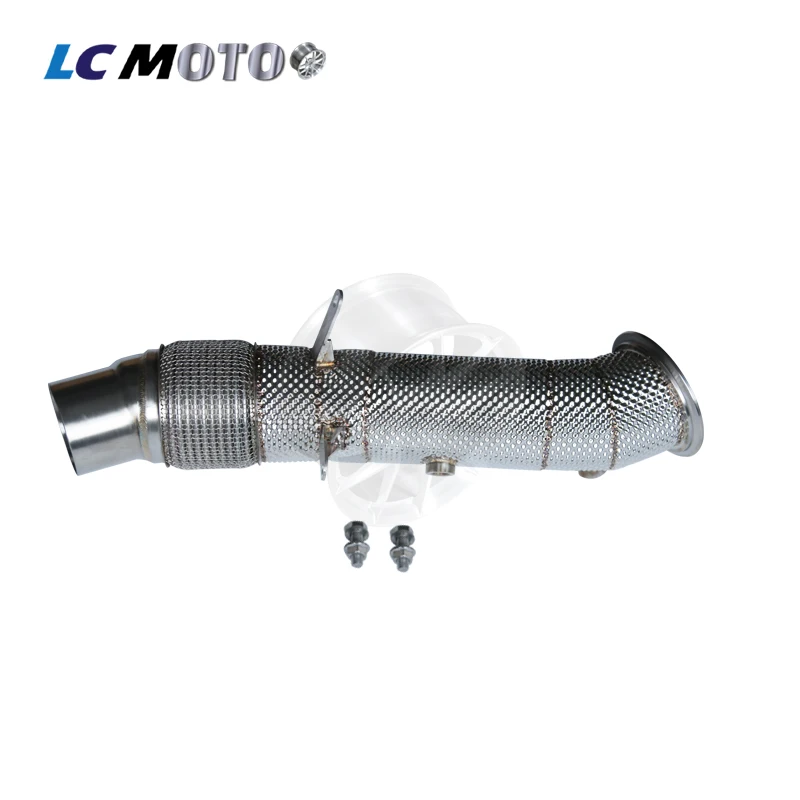 EWG Exhaust Downpipe For BMW N55 535i X5 E70 X6 E71 2014+ With Heat Shield Performance Exhaust Accessories
