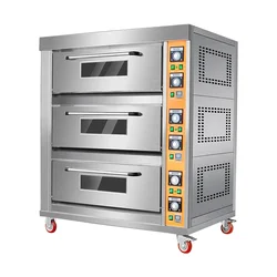 China Best Quality Commercial 3 Deck Oven 6-Tray Gas and Electric Baking Ovens Bread and Cake for Sale