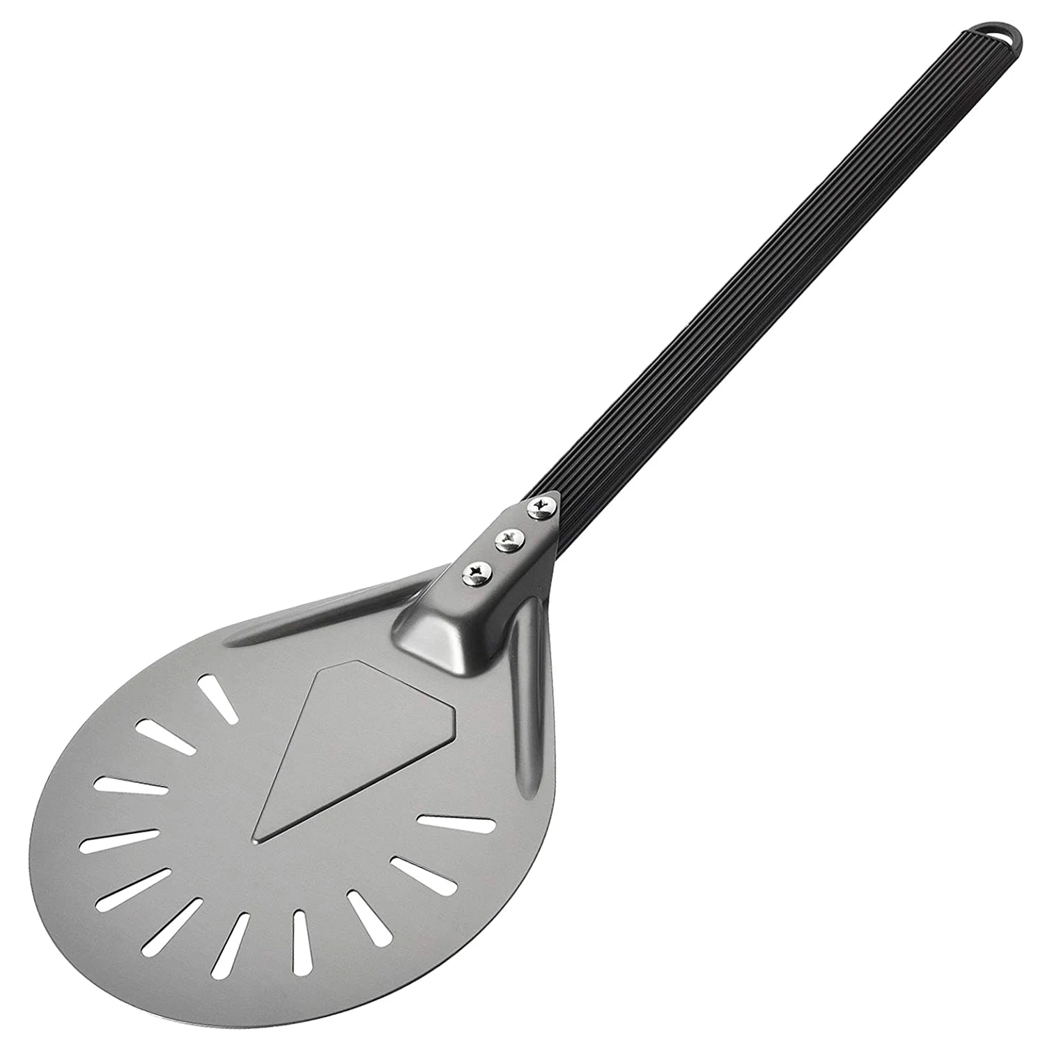 Turning Pizza Peel with 8 inch Aluminum Round Pizza Paddle, 23.6 inch Overall, Outdoor Pizza Oven Accessories