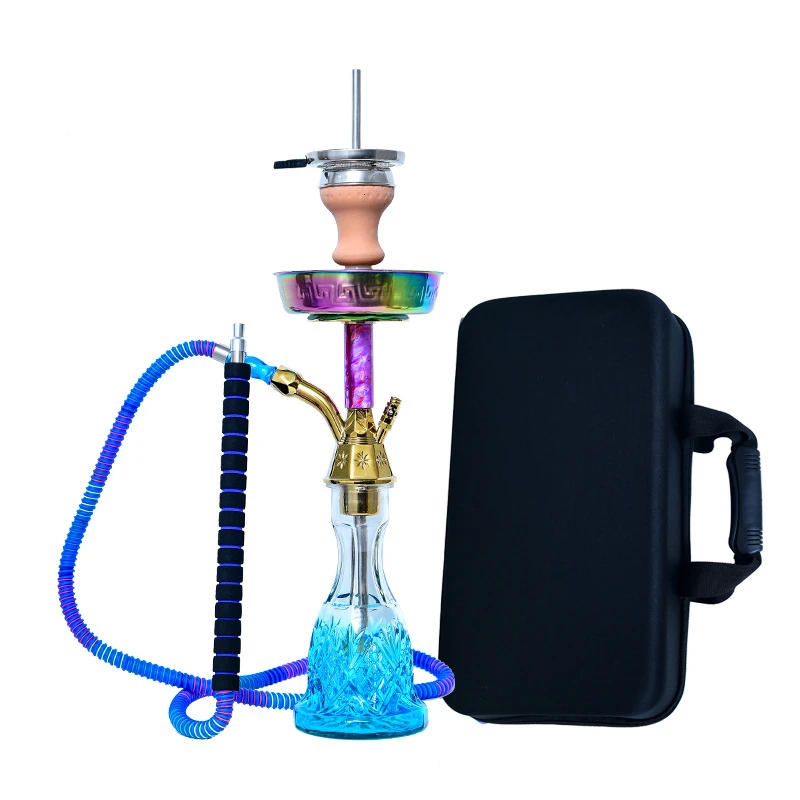 DEJAYA Glass Hookah with Bag Narguile Pipa Chicha Cachimba Completo Shisha Pipe Single Hose Sisha Accessories Club Party