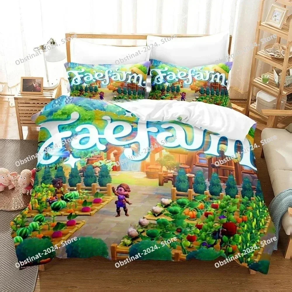 Fashion Fae Farm Bedding Set Printed single Comforter Quilt Bed Cover Duvet Cover Pillow Case 3 Pieces Set Kids Adult Size Anime