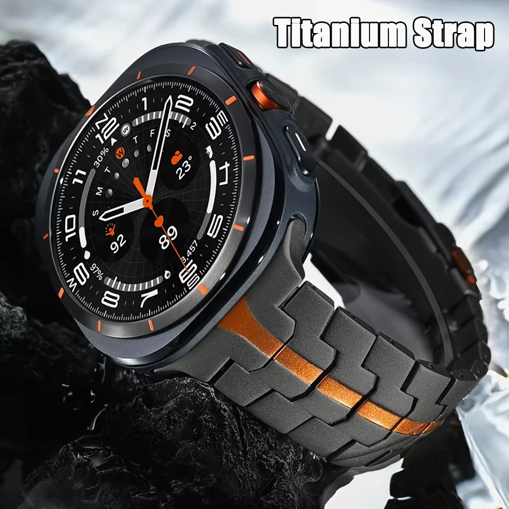 

Luxury Titanium Metal Strap For Samsung Galaxy Watch Ultra 47mm Bracelet For Galaxy 7 Ultra 47mm Folding Buckle No Gap Wristband