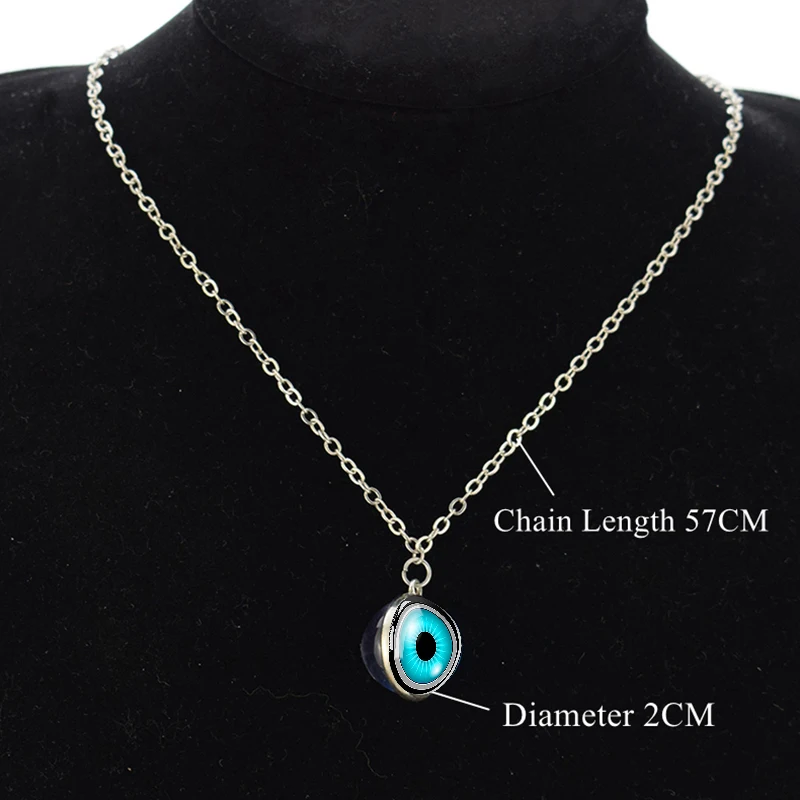 Camera Lens Eyes Necklace Double Side Glass Ball Pendant Gift for Photography Lovers