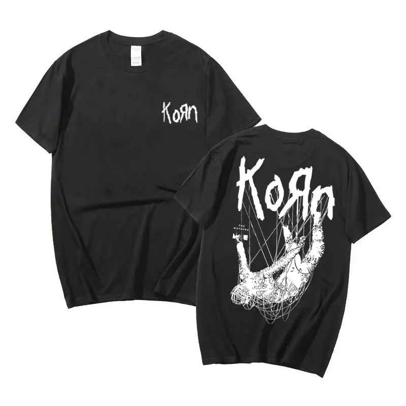 Awesome Singer Rock Band Korn Graphic T-shirt Harajuku Streetwear Men\'s Novelty Cotton T-shirt Men Short Sleeve Man Casual Tees