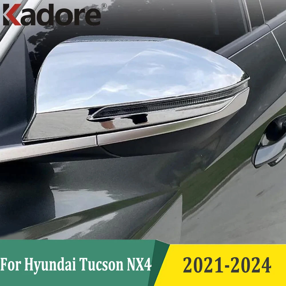 

Car Side Mirror Cover For Hyundai Tucson NX4 2021 2022 2023 2024 Chrome Side Door Rearview Mirrors Cover Trims Accessaries