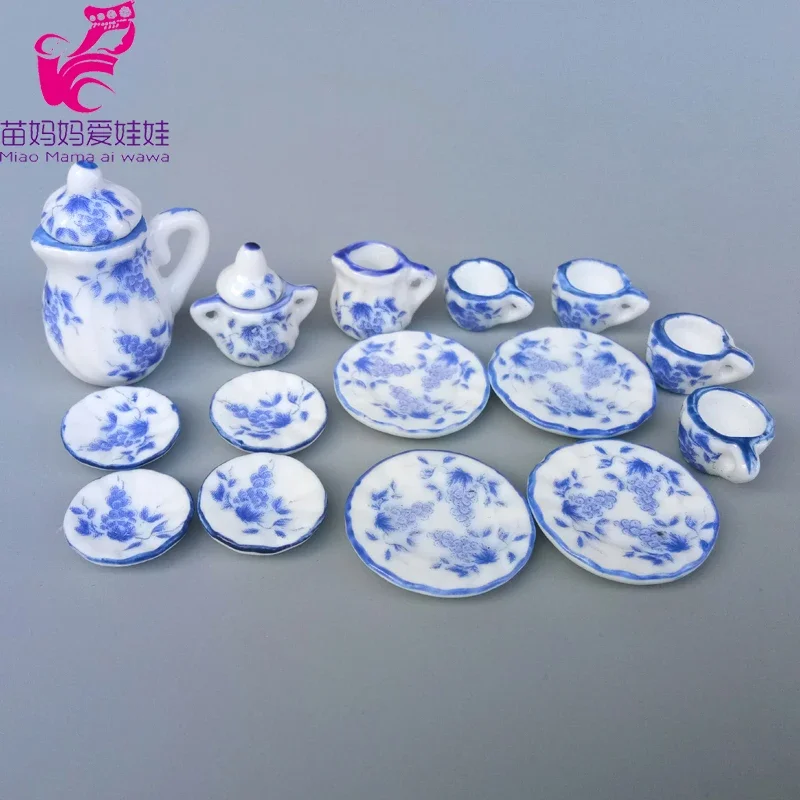 1/6 BJD Doll House Accessories Mini Desk Top China Tea Cup Bottle Set for 11.5\