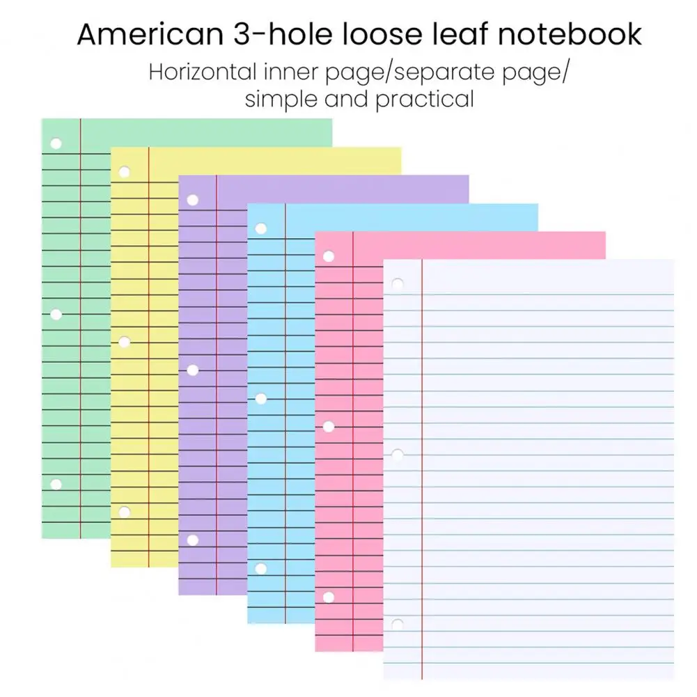 Folha solta papel 200 folhas faculdade grade caderno papel faculdade governado folha solta conjunto de papel 200 folhas 8 ''x para 3 para estudantes