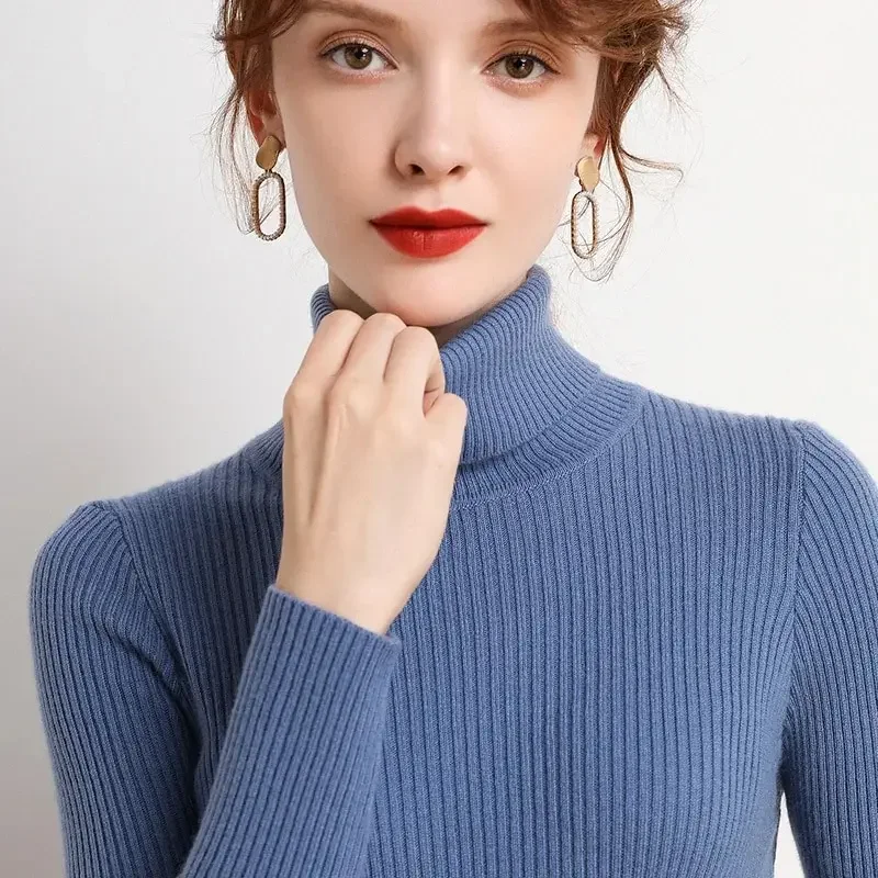 

Zjaiss 2025 Womens Autumn Winter Tops Turtleneck Sweater Korean Slim Women Pullover Jumper Knitted Sweater Pull Femme