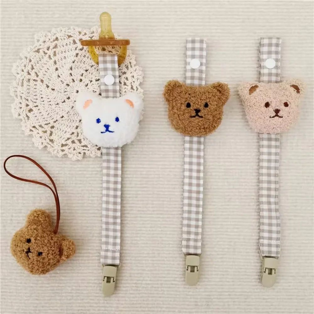 1PCS Cute Bear Baby Pacifier Clip Chain Dummy Holder Soother Pacifier Clips Strap Nipple Holder Infant Feeding Babies Accessorie