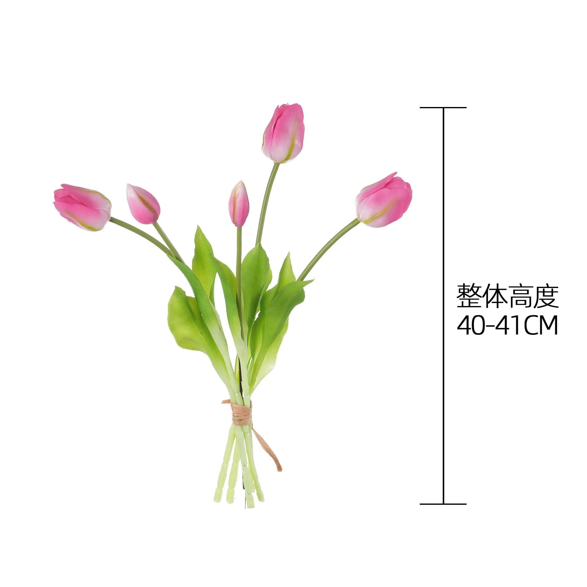 5-köpfige Latex-Tulpen mit Echt-Haptik, Kunstblumen für Hochzeit, Heimdekoration, Tischvase, DIY-Brautstrauß, Blumenarrangement, Tulpe – Detail 2
