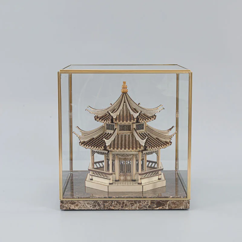 New Chinese Zen style ancient architecture octagonal decoration, living room, foyer, soft decoration