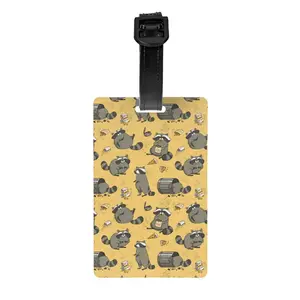 Custom Rascally Raccoons Luggage Tag for Suitcases Fashion Trash Panda Racoon Baggage Tags Privacy Cover ID Label