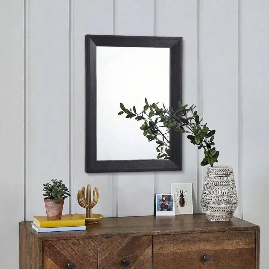 

Wood Framed Rectangle Wall Mirror For Bedroom Bathroom Living Room Farmhouse Decor