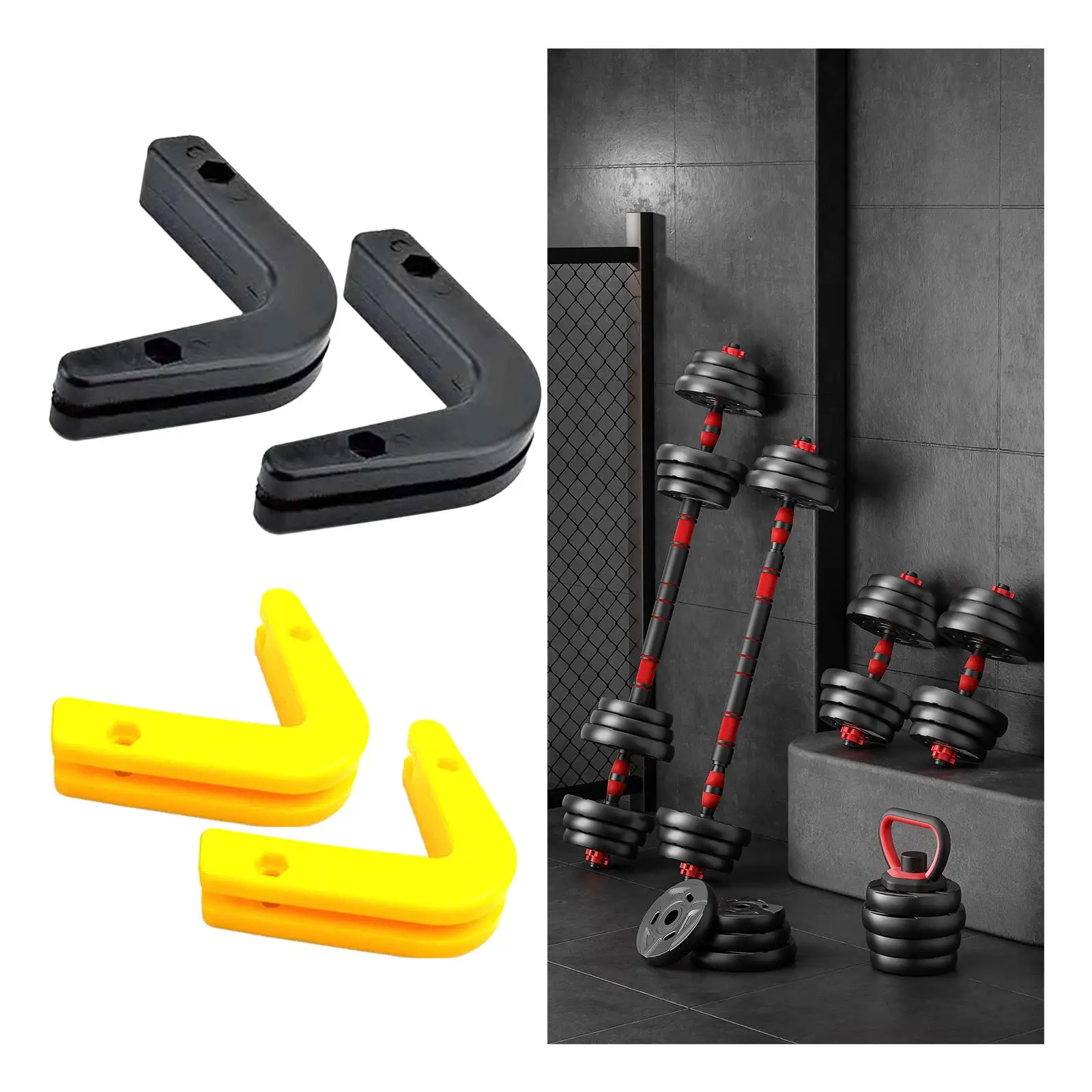 2pcs Wall Mounted Dumbbell Rod Racks Weight Bar Holder Gym Machines Accessories