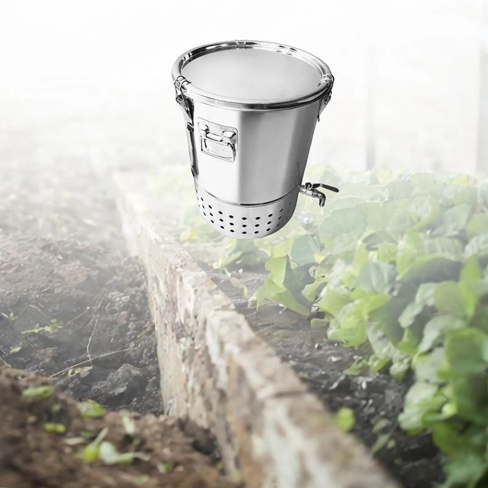 Compost Bin Stainless Steel Multifunction Kitchen Composter for Cooking Indoor Bathroom Countertop Food Scraps Waste Recycling