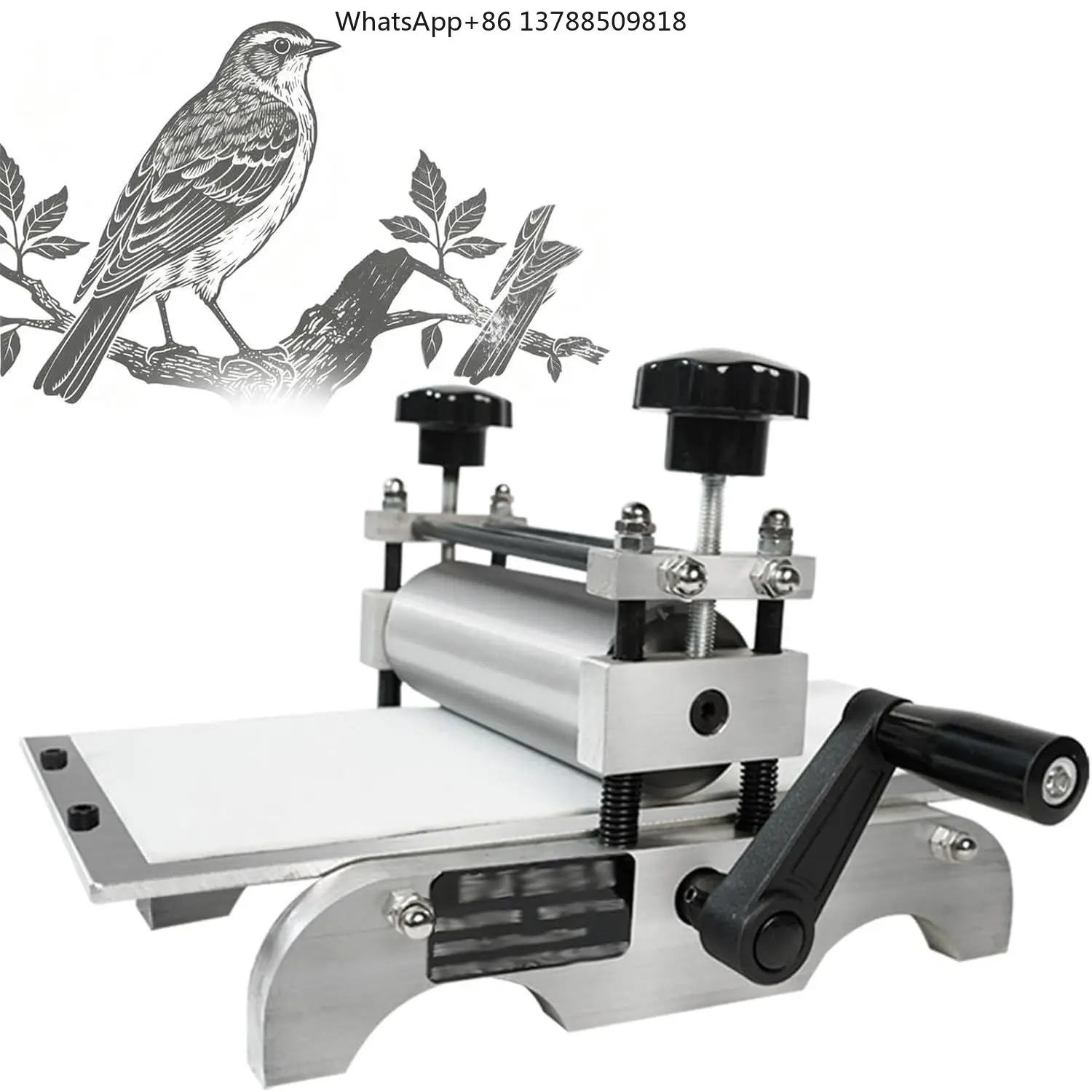 Bview Manual Printmaking Machine, Adjustable Roll Height, 5cm Roller Dia, for Wood/Copperplate Prints Rubbing Artist Craft Press