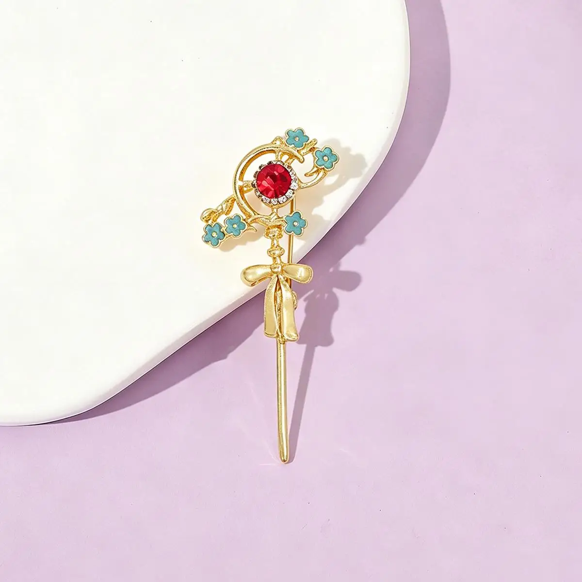 Cartoon Anime Blue Moon Weed Frieren Wand Brooch Cartoon Backpack Lapel Pin Metal Badge Cosplay Clothing Accessories Fan Gifts