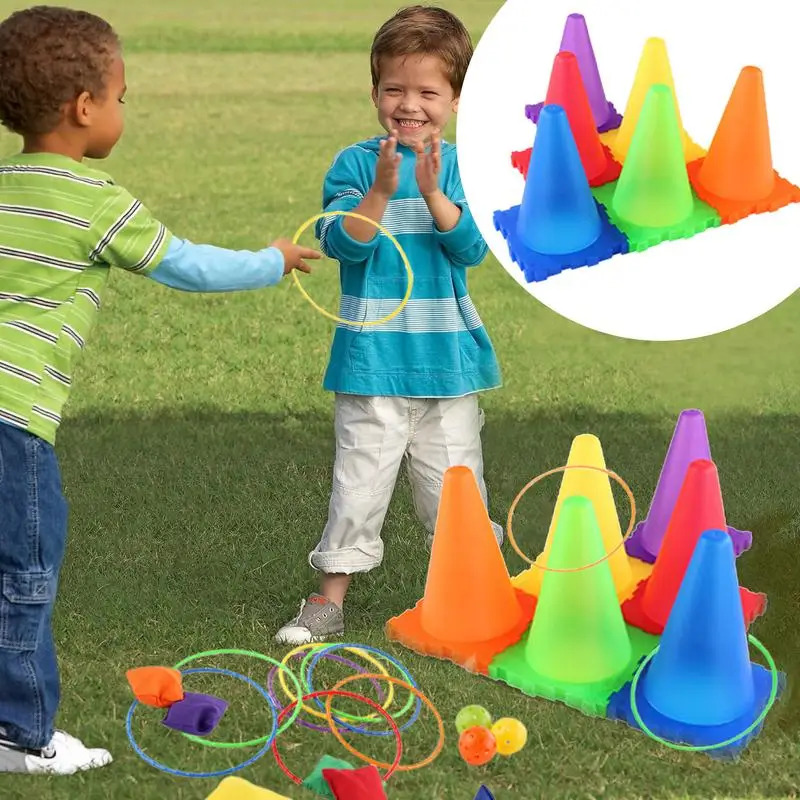 

Children's Fun Ring Throwing Game Outdoor Plastic Circle Parent-child Interactive Competition Speed Agility Practice Game