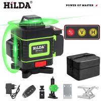 HILDA Laser Level 16 Lines 4D Optical Instrument Green Line Self Leveling 360 Horizontal and Vertical Super Powerful Laser Level