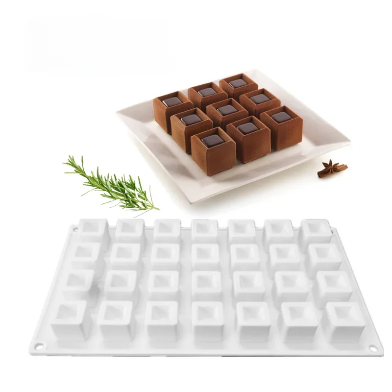 

New 28 Holes Rubik's Cube Concave Mold Square Sandwich Mousse Mold Silicone Molds for Chocolate Cake Mold Dessert Tool