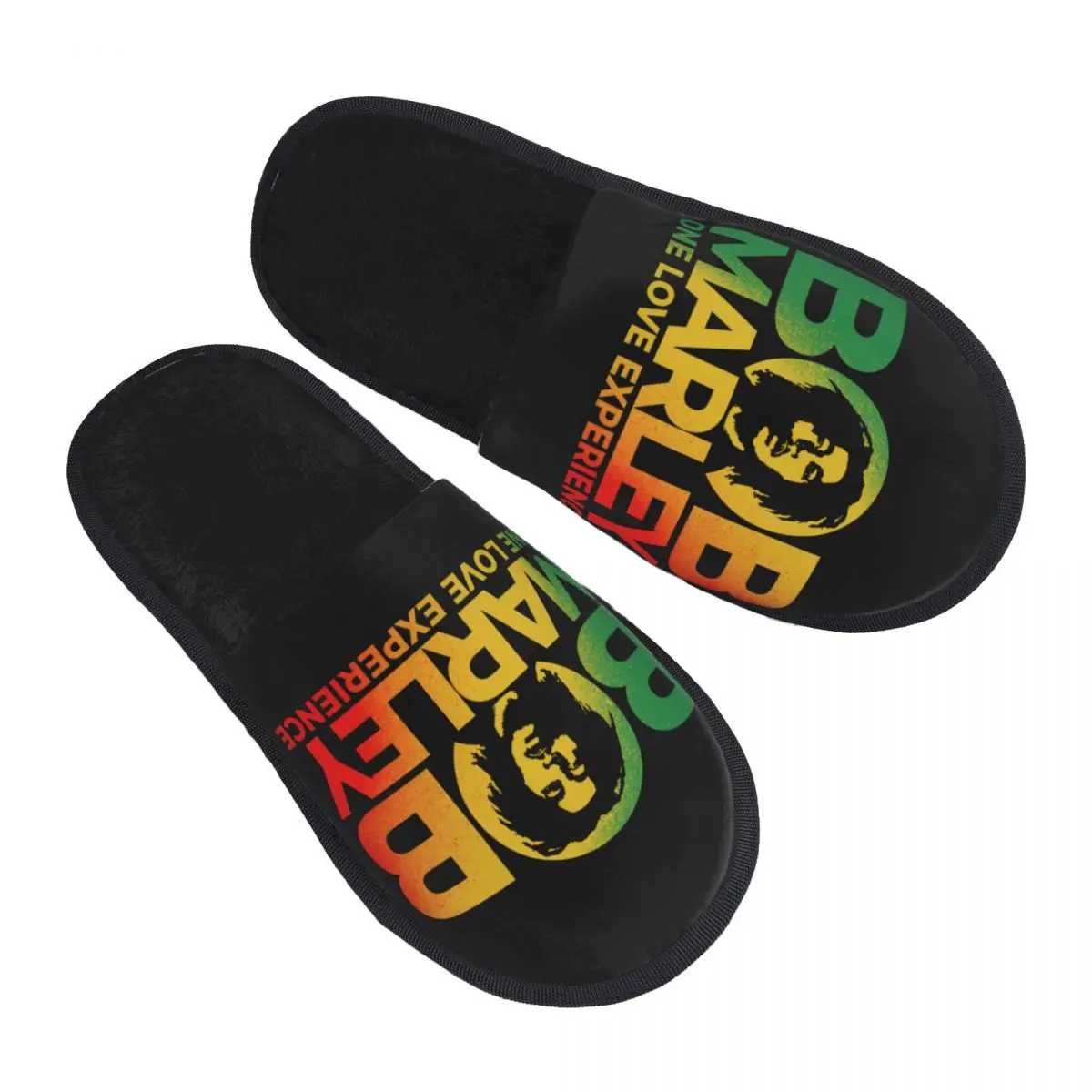 Custom Jamaica Singer Reggae Rock Bobs Marley House Slippers Women Comfy Memory Foam Slip On Bedroom Slipper Shoes