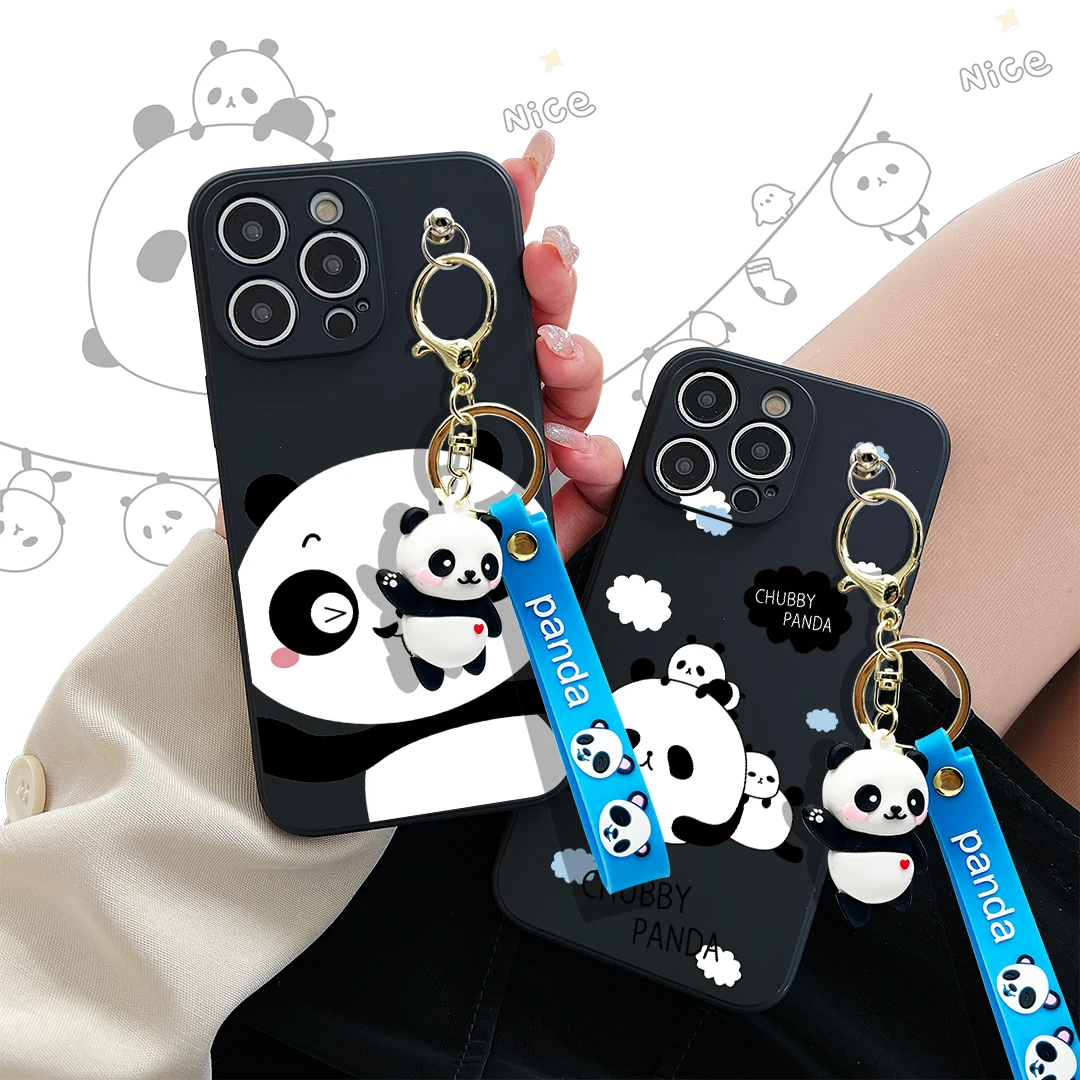 For OPPO Reno 4F 4lite 5lite 5 7 4G 8 4G 8T 10 10 11 PRo 11F 12 Winking Panda Case With Keychain