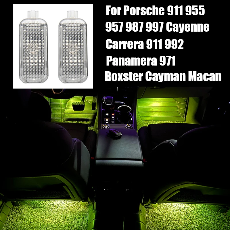 For Porsche 911 955 957 987 997 Cayenne Boxster Cayman Macan Carrera 911 992 Panamera 971 Car Footwell Lights Accessories