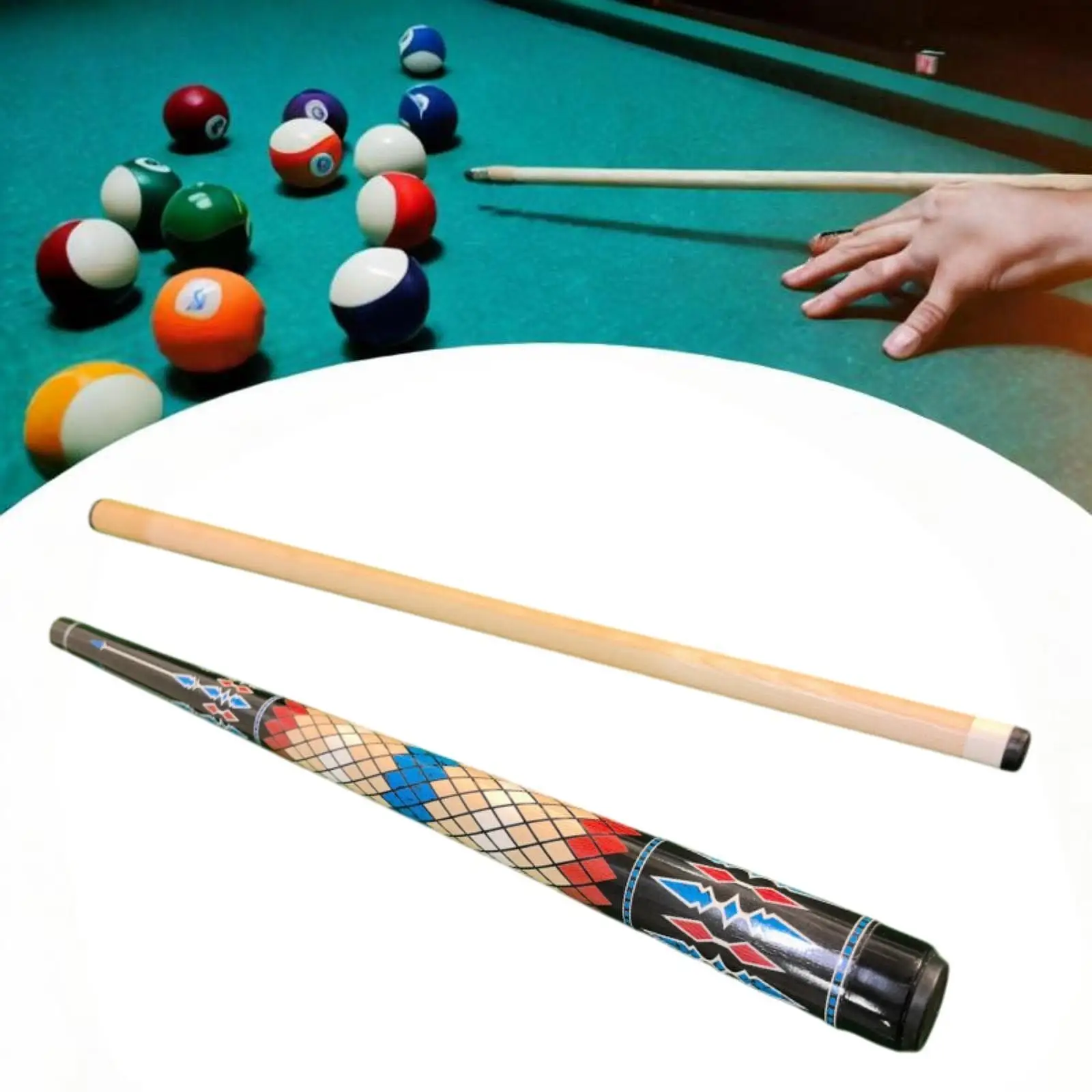 

57" Billiard Bar Professional Cue for Pool Table with 13mm Tip Lightweight Pool Cue Stick 2 Section Maple Wood for Beginners