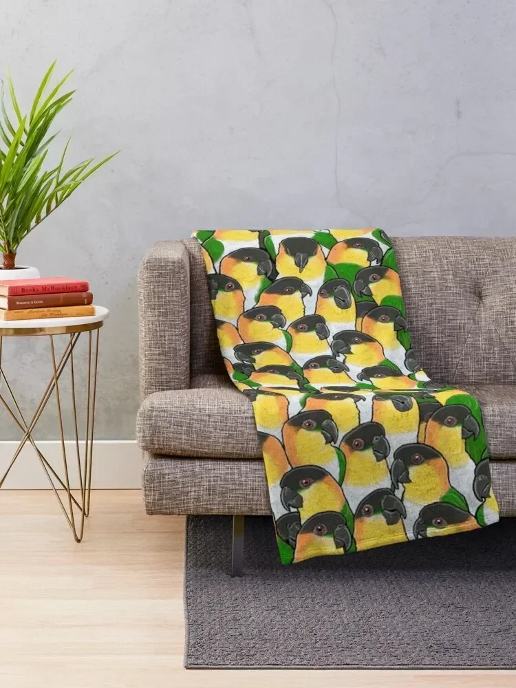 Black-headed Caique Parrots Throw Blanket Blankets For Bed Blankets For Sofas Decoratives Sofas Blankets