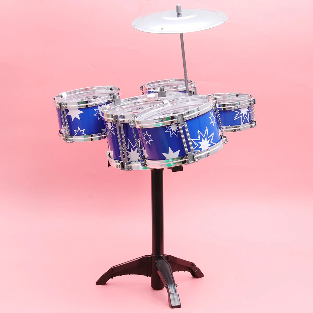 Jazz Drum Set with Chair for Kids Musical Instruments Educational Toys for Children (Blue) musical instruments for kids