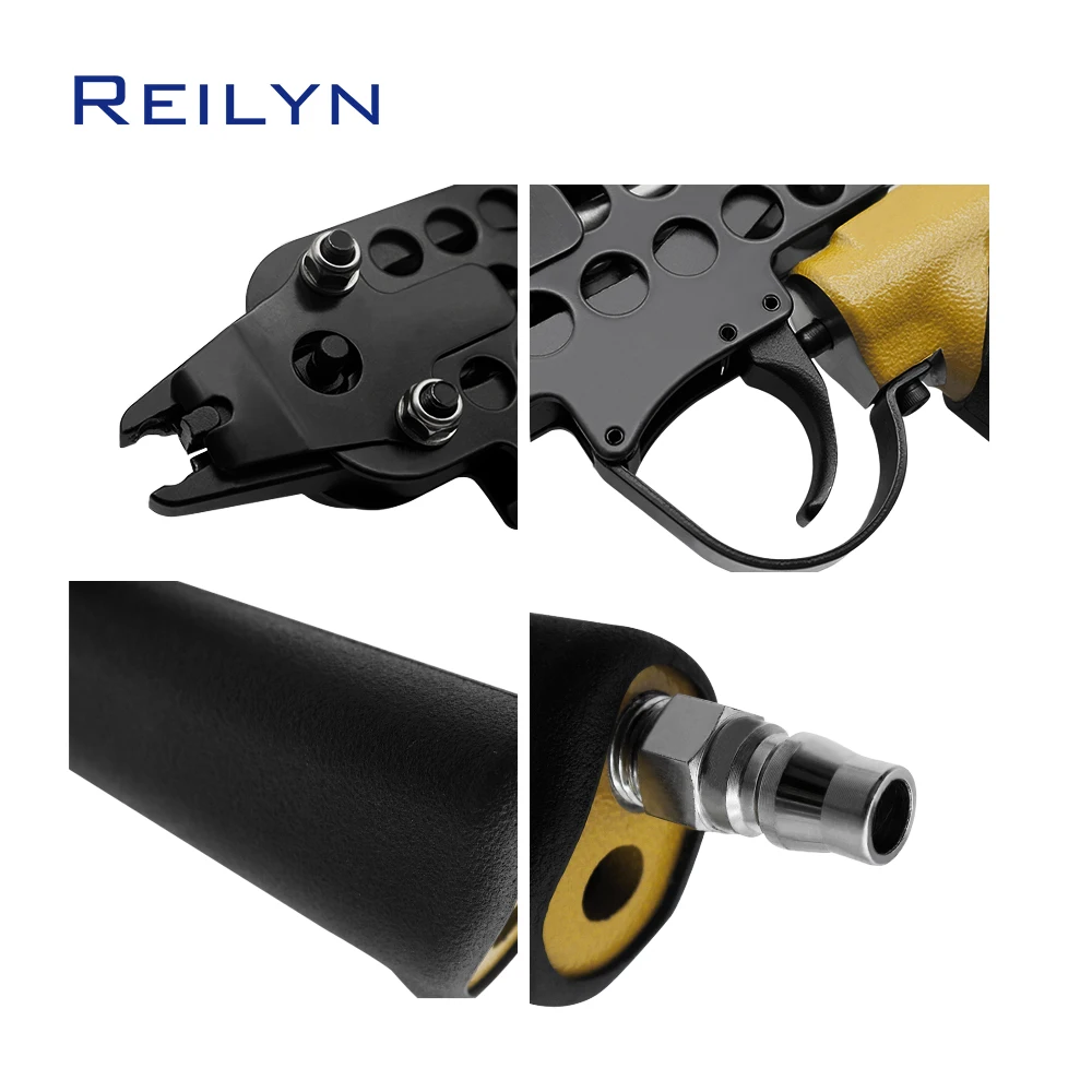 Reilyn SC760C-I2 Extended Nozzle C-Style Pneumatic Nail Gun  for Wire Metal Mesh And Spring Frame Binding