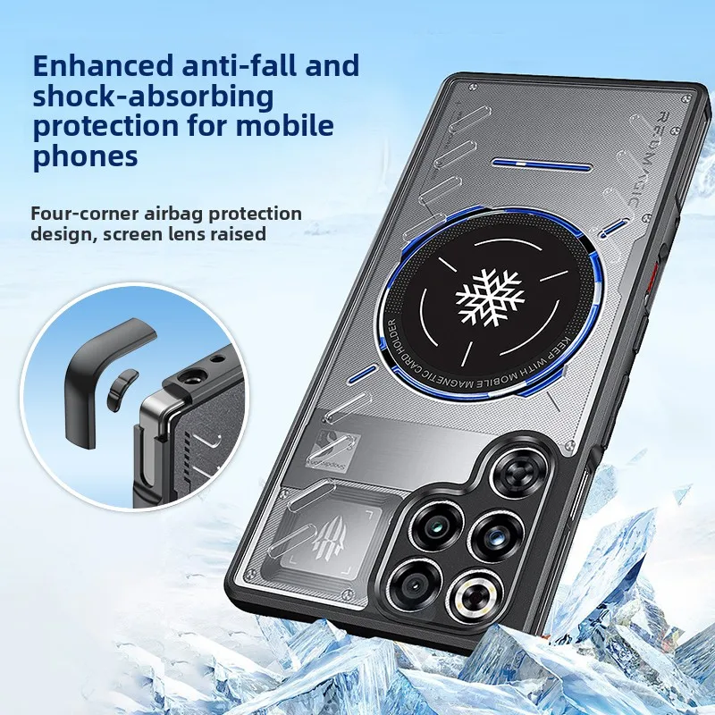 Magnetyczne etui na ZTE Nubia Redmagic 11 SPro 11Pro Plus, wysoka przezroczystość, doskonałe odprowadzanie ciepła, odporne na wstrząsy, obudowa ochronna. — zdjęcie produktu 5