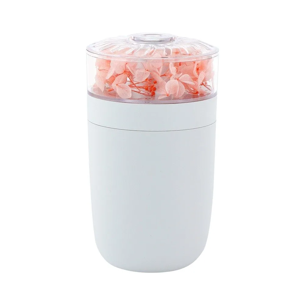 Artificial Flowers Humidifier with 7 LED Light Settings for Indoor Comfort and Visual Appeal Low Water Detection and ABS Build
