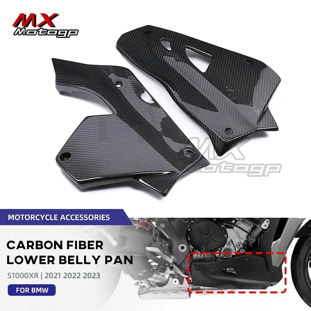 For BMW S1000XR S1000 XR 2021 2022 2023 Carbon Fiber Lower Belly Pan Motorcycle Engine Side Panels Cover Protector Fairing Kits