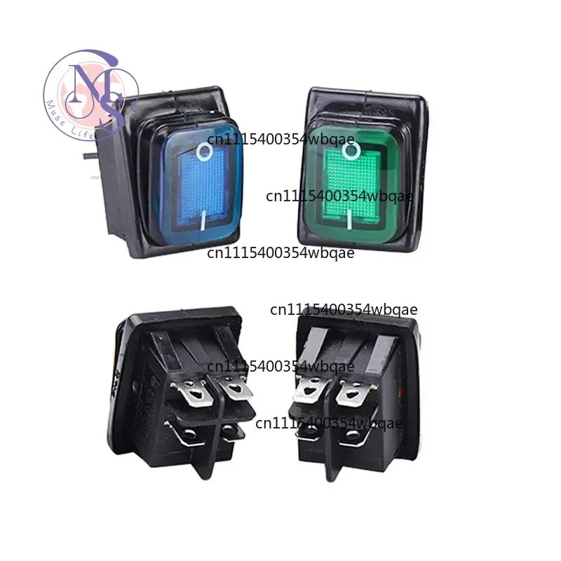 ZOCI-Waterproof LED Rocker Switch, 4Pin 6Pin ON/OFF Seal Button 16A 220V Red Black Light for Car Boat
