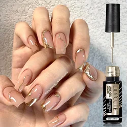LILYCUTE 5ML Gold Silver Metallic Liner Gel Nail Polish Super Bright Mirror French Semi Permanent Nail Art Painting Gel Polish