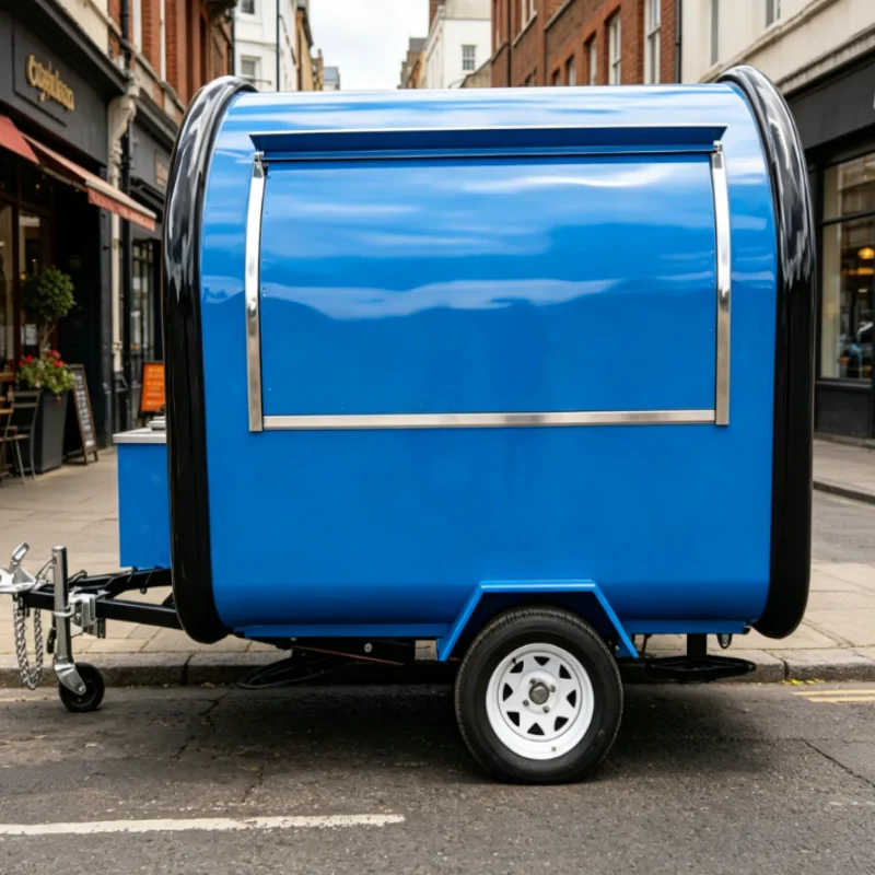 Food Truck With Snacks - Retro Multi-Function Food Trailer Mini Round