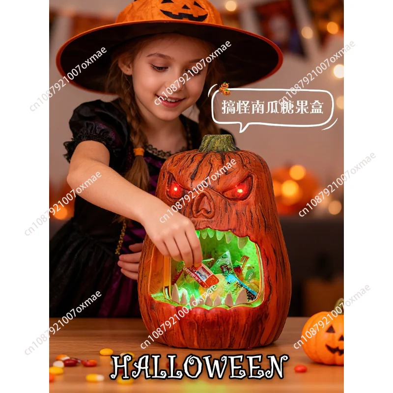 Halloween Luminous Pumpkin Candy Plate Bar COS Activity Spoof Props Ornament Scene Arrangement Dress Up Ornament