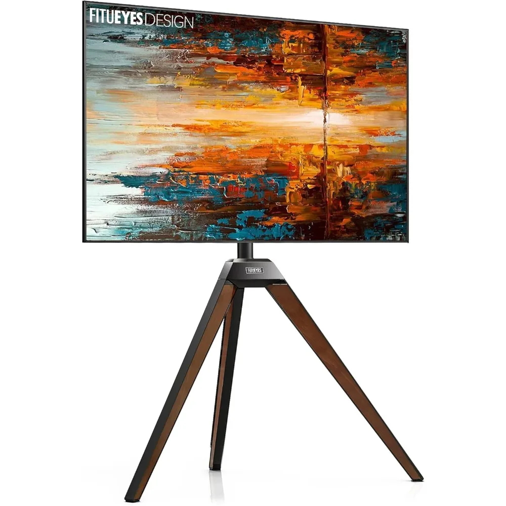 Design Corner Tv Stand For 32-65 Inch Led Lcd Screens, Tripod Easel Tv Stand Modern Tv Floor Mount Swivel With Concealed Storag