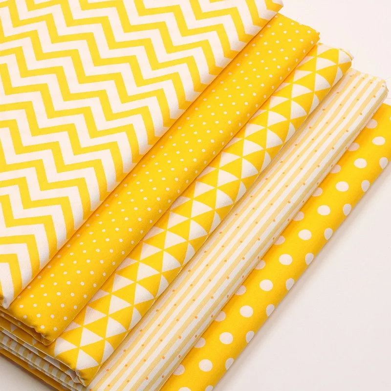 Yellow Patchwork Fabric 100% Cotton Material For Sewing quilting diy Cloth by Half Meter