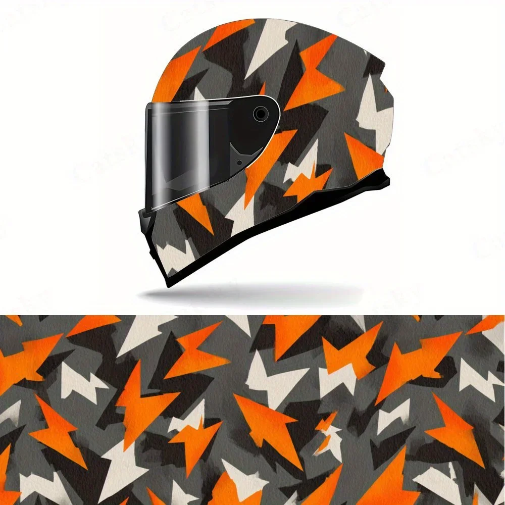 Adesivo Gráfico Abstrato Futurista Geométrico Moderno Inspirado em Tecnologia para Capacete de Moto, Decalque Gráfico de Corrida em PVC Autoadesivo e 