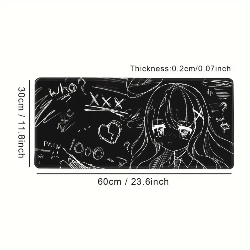 White Anime Mouse Mats Gaming Mat Pad Mausepad on The Table Gamer Accessories Keyboard Pad Art Table Rug Desk Mat Mouse Carpet - Detail 1