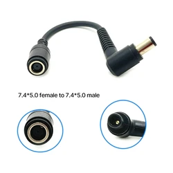 Hot Sale 7.4x5.0mm Male To Female DC Power Plug Connector Adapter Converter Elbow 90 Degree Angle 7.4*5.0mm For DELL Hp Laptop