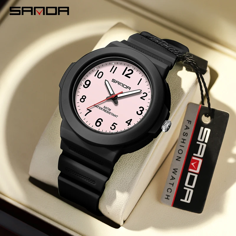 SANDA Women Watches Fashion Silicone Boy Girl Analog Quartz Wrist Watch Baseball Sports Waterproof Casual Clock Children Gifts