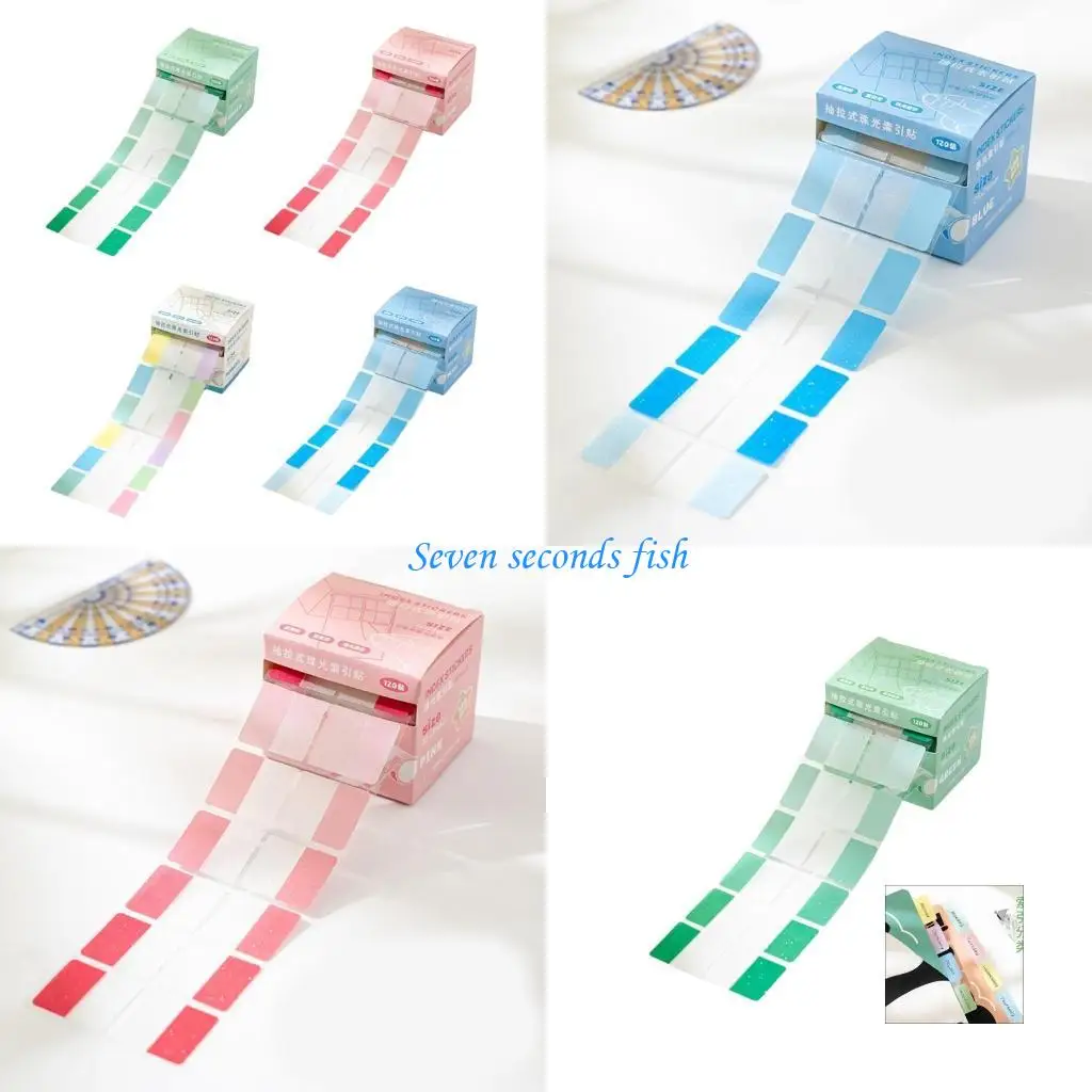 

L74B 120Pcs Glittering Colored Label Adhesive Index Label Writable PET Page Marker